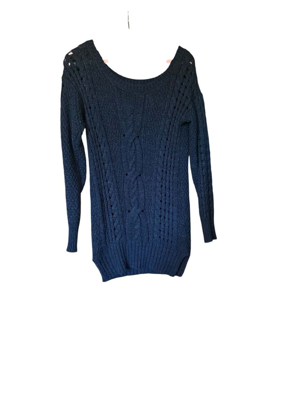Aeropostale Womens Navy Blue Cable Knit Sweater Dress